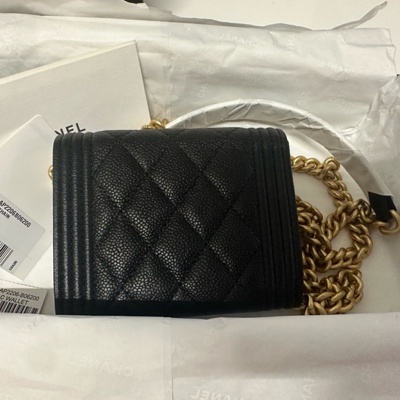 BRAND NEW - Boy Chanel Flap Coin Purse with Chain - Picture 6 of 7